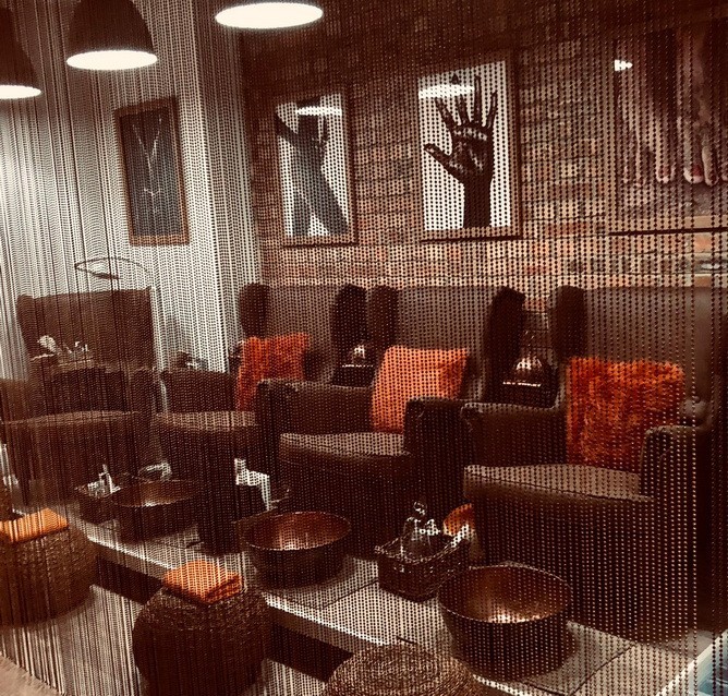 ball chain room divider project finished in UK by T&F